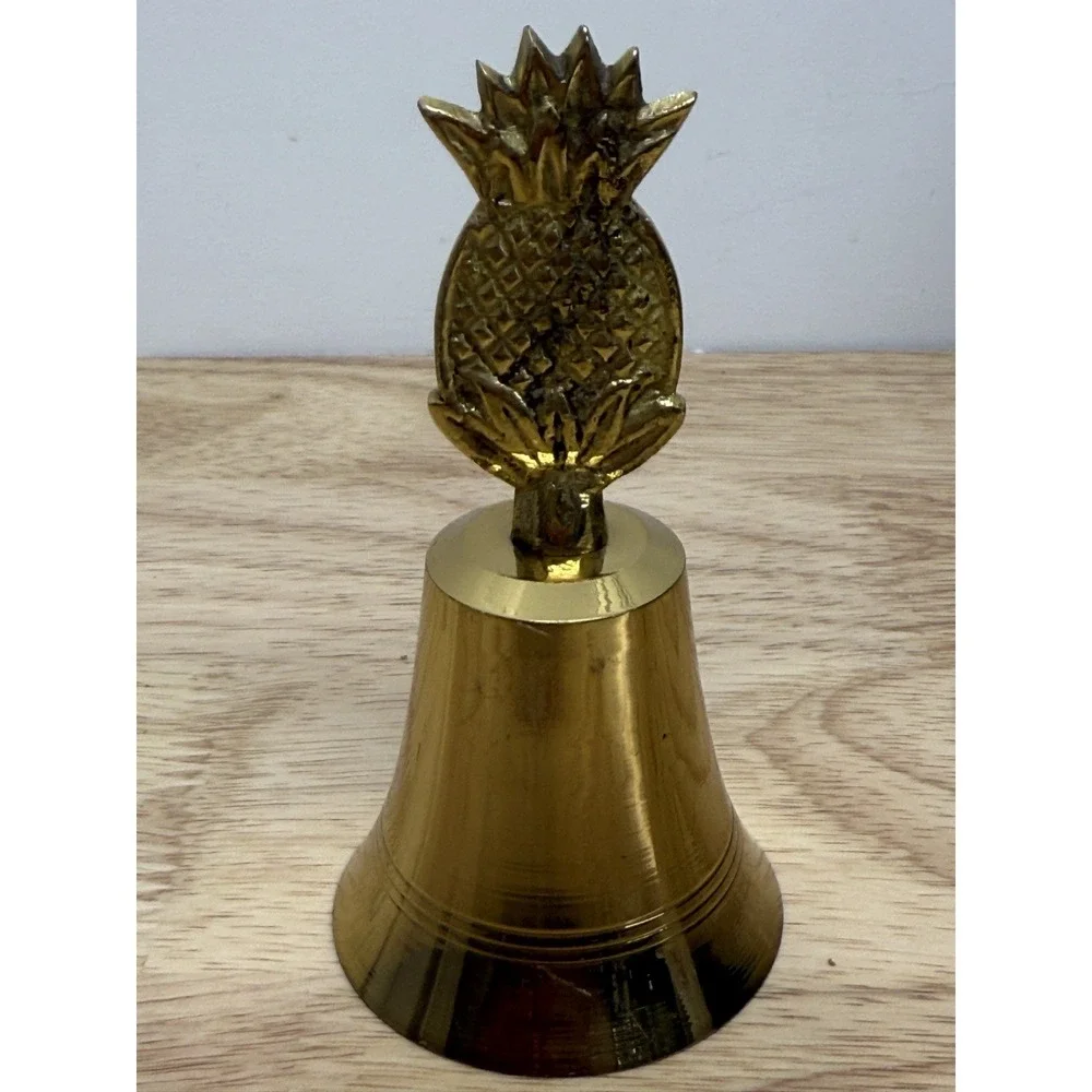 Vintage Brass Bell With Pineapple Top Made In India ‎ #14